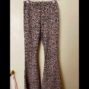 Nastygal Sz 4 Leopard Print Flare Pants
